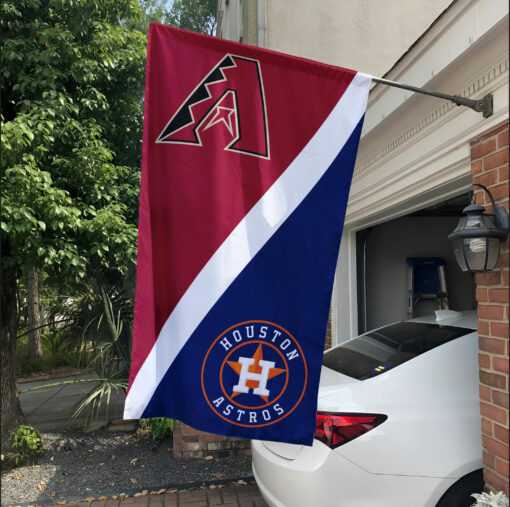 Diamondbacks vs Astros House Divided Flag, MLB House Divided Flag