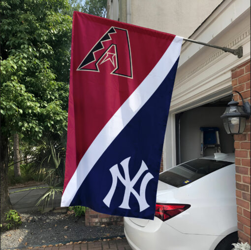 Diamondbacks vs Yankees House Divided Flag, MLB House Divided Flag