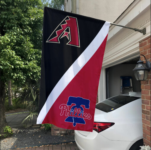Diamondbacks vs Phillies House Divided Flag, MLB House Divided Flag
