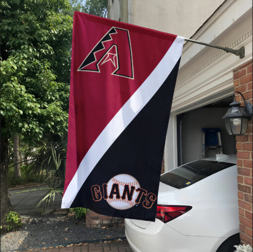 Diamondbacks vs Giants House Divided Flag, MLB House Divided Flag