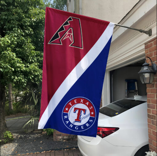 Diamondbacks vs Rangers House Divided Flag, MLB House Divided Flag