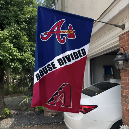 Braves vs Diamondbacks House Divided Flag, MLB House Divided Flag