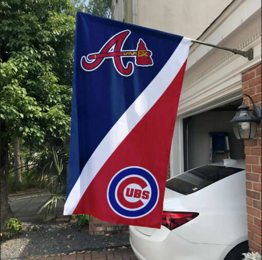 Braves vs Cubs House Divided Flag, MLB House Divided Flag
