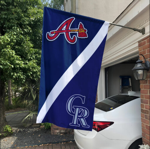Braves vs Rockies House Divided Flag, MLB House Divided Flag