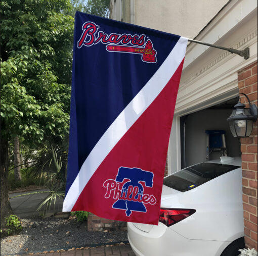 Braves vs Phillies House Divided Flag, MLB House Divided Flag