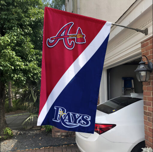 Braves vs Rays House Divided Flag, MLB House Divided Flag