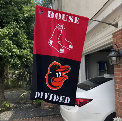 Red Sox vs Orioles House Divided Flag, MLB House Divided Flag
