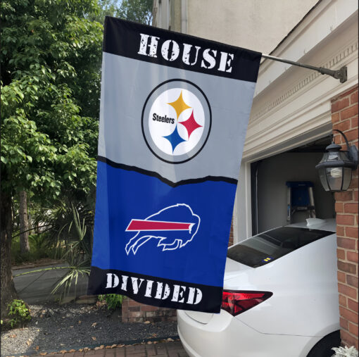 Steelers vs Bills House Divided Flag, NFL House Divided Flag