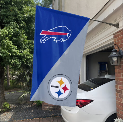 Bills vs Steelers House Divided Flag, NFL House Divided Flag