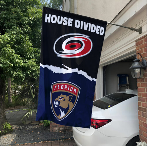 Hurricanes vs Panthers House Divided Flag, NHL House Divided Flag