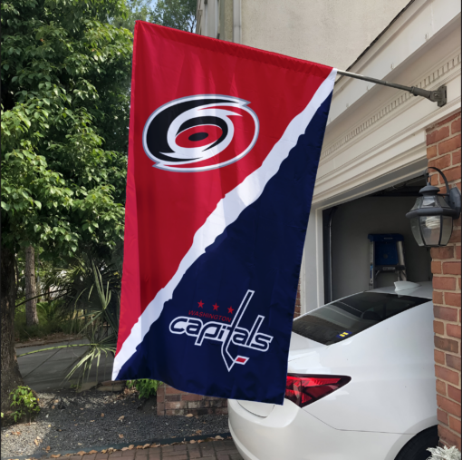 Hurricanes vs Capitals House Divided Flag, NHL House Divided Flag