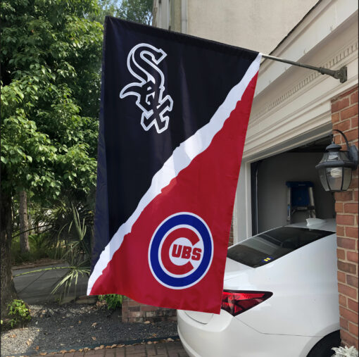 White Sox vs Cubs House Divided Flag, MLB House Divided Flag