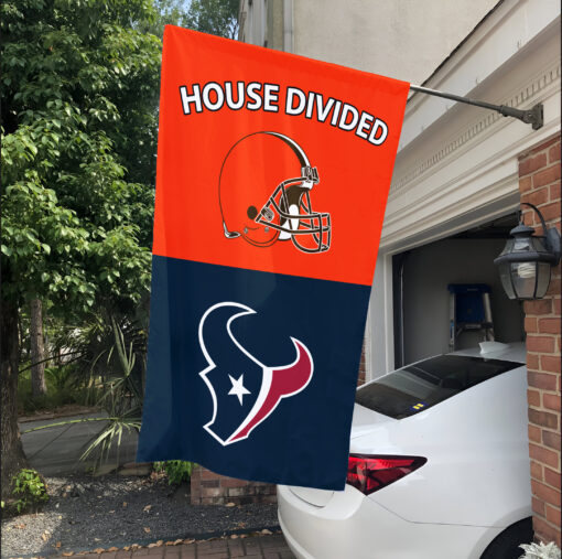 Browns vs Texans House Divided Flag, NFL House Divided Flag