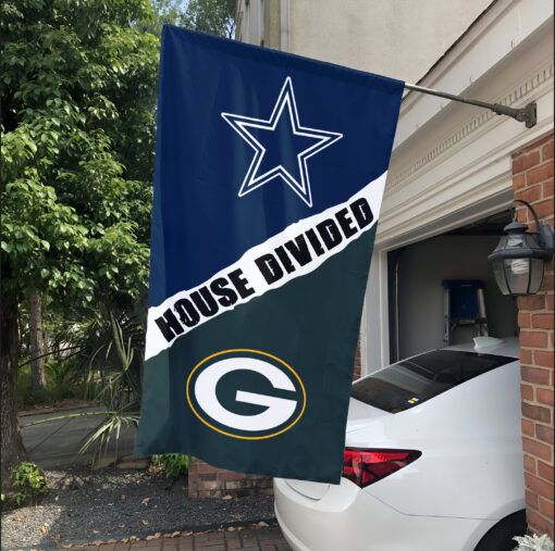 Cowboys vs Packers House Divided Flag, NFL House Divided Flag