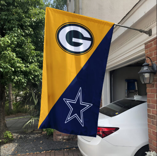 Packers vs Cowboys House Divided Flag, NFL House Divided Flag