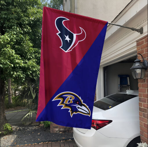 Texans vs Ravens House Divided Flag, NFL House Divided Flag