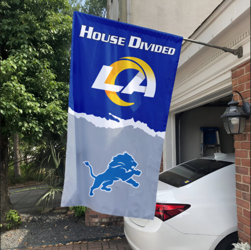 Rams vs Lions House Divided Flag, NFL House Divided Flag