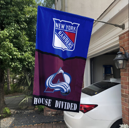 Rangers vs Avalanche House Divided Flag, NHL House Divided Flag
