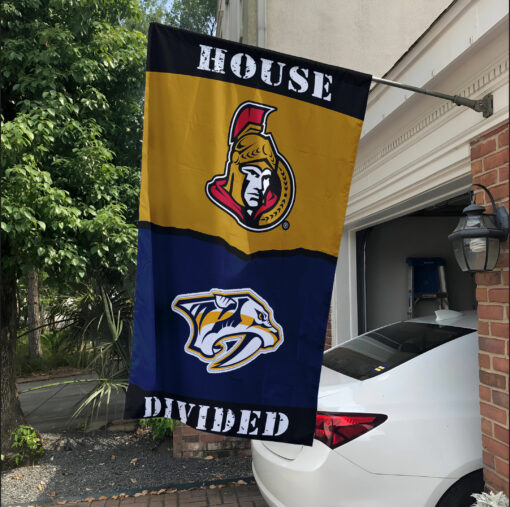Senators vs Predators House Divided Flag, NHL House Divided Flag