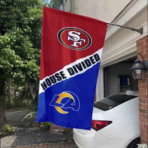 49ers vs Rams House Divided Flag, NFL House Divided Flag