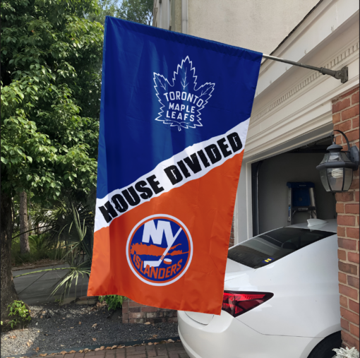 Maple Leafs vs Islanders House Divided Flag, NHL House Divided Flag