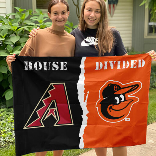 Diamondbacks vs Orioles House Divided Flag, MLB House Divided Flag