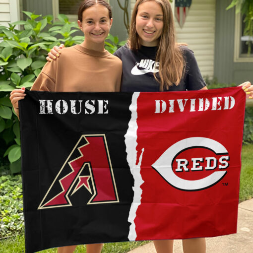 Diamondbacks vs Reds House Divided Flag, MLB House Divided Flag