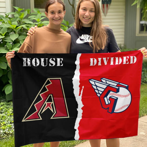 Diamondbacks vs Guardians House Divided Flag, MLB House Divided Flag