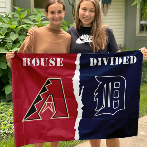 Diamondbacks vs Tigers House Divided Flag, MLB House Divided Flag
