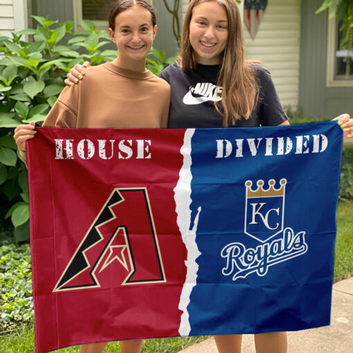 Diamondbacks vs Royals House Divided Flag, MLB House Divided Flag