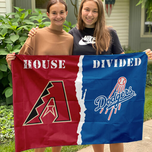 Diamondbacks vs Dodgers House Divided Flag, MLB House Divided Flag