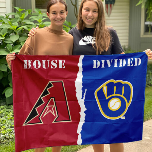 Diamondbacks vs Brewers House Divided Flag, MLB House Divided Flag