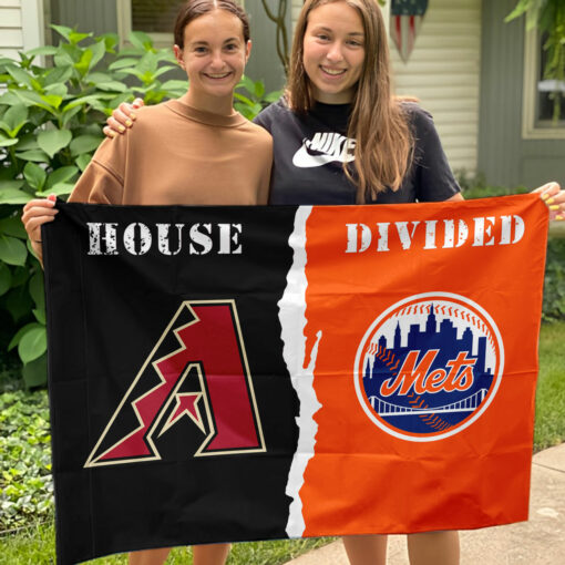Diamondbacks vs Mets House Divided Flag, MLB House Divided Flag