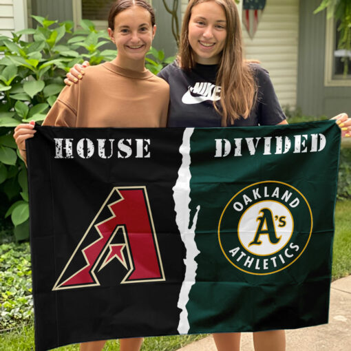 Diamondbacks vs Athletics House Divided Flag, MLB House Divided Flag