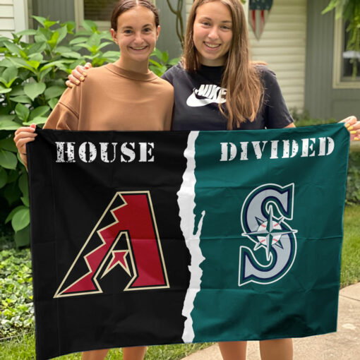 Diamondbacks vs Mariners House Divided Flag, MLB House Divided Flag
