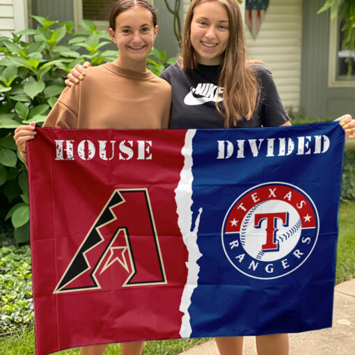 Diamondbacks vs Rangers House Divided Flag, MLB House Divided Flag