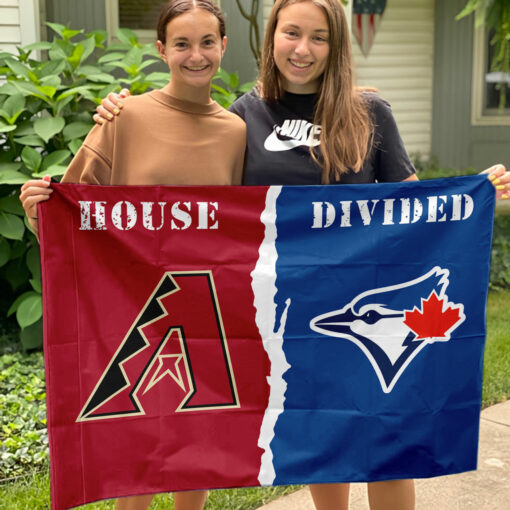 Diamondbacks vs Blue Jays House Divided Flag, MLB House Divided Flag