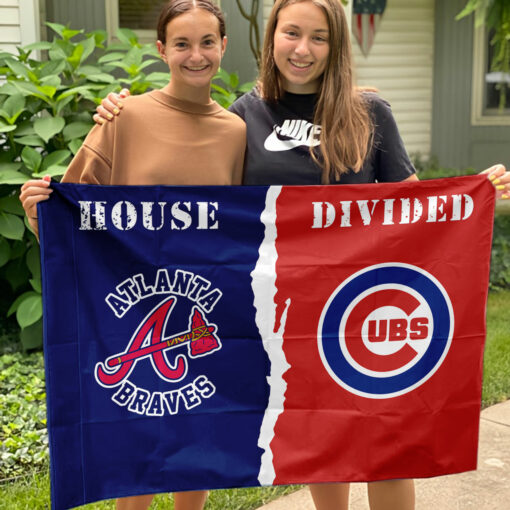 Braves vs Cubs House Divided Flag, MLB House Divided Flag