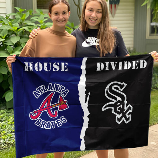 Braves vs White Sox House Divided Flag, MLB House Divided Flag