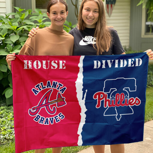 Braves vs Phillies House Divided Flag, MLB House Divided Flag