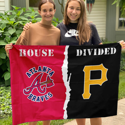 Braves vs Pirates House Divided Flag, MLB House Divided Flag
