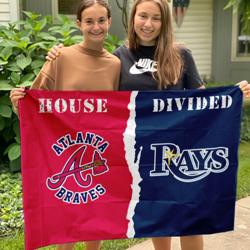 Braves vs Rays House Divided Flag, MLB House Divided Flag