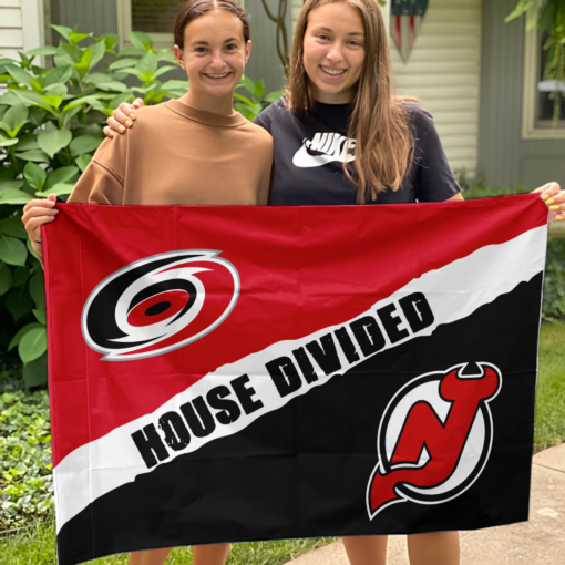 Hurricanes vs Devils House Divided Flag, NHL House Divided Flag