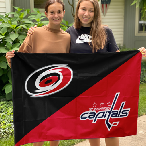 Hurricanes vs Capitals House Divided Flag, NHL House Divided Flag