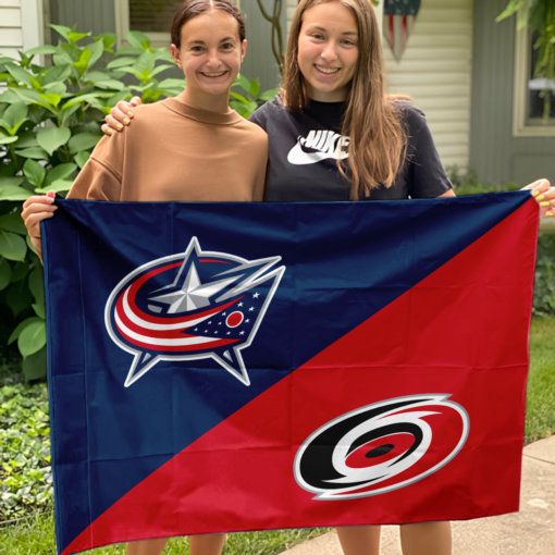 Blue Jackets vs Hurricanes House Divided Flag, NHL House Divided Flag