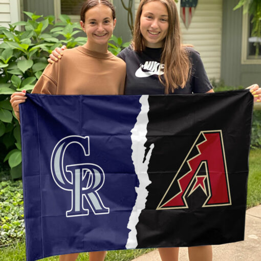 Rockies vs Diamondbacks House Divided Flag, MLB House Divided Flag