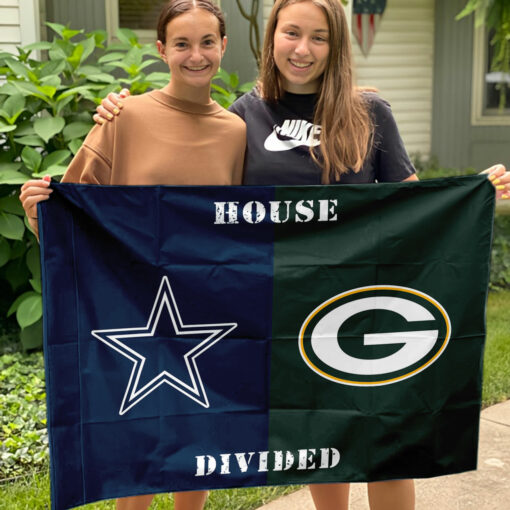 Cowboys vs Packers House Divided Flag, NFL House Divided Flag