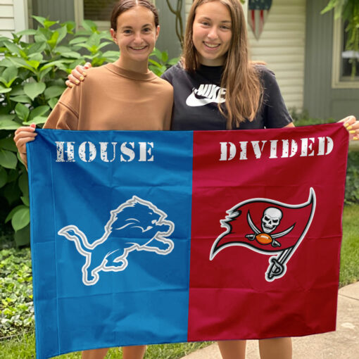 Lions vs Buccaneers House Divided Flag, NFL House Divided Flag