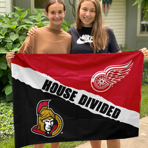 Red Wings vs Senators House Divided Flag, NHL House Divided Flag