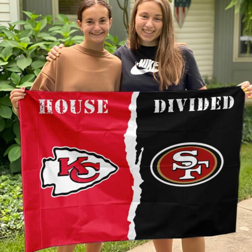 Chiefs vs 49ers House Divided Flag, NFL House Divided Flag